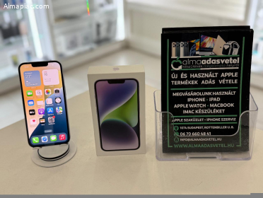 iPhone 14 128GB Független Újszerű/1-3 hónap gar./Akku 85%/p4455