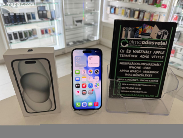 iPhone 15 128GB Független Használt/1 hónap gar./Akku 86%/p4911