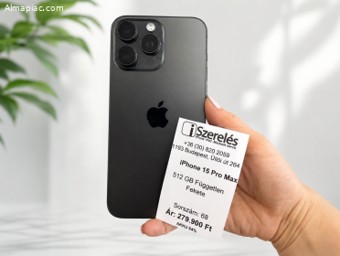 iPhone 15 Pro Max 512GB fekete titán független akku 84% (68)