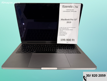 MacBook Pro Retina 13" 2019 1.4Ghz/i5/8GB/256SSD/magyar bill (3/0)